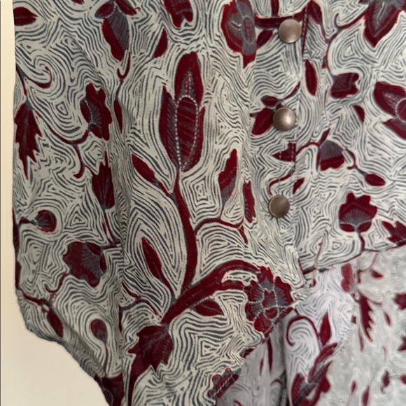 Ulla Johnson Ariana Floral Print Handkerchief Hem Silk Skirt Side Slit Snaps 8 - Picture 12 of 15